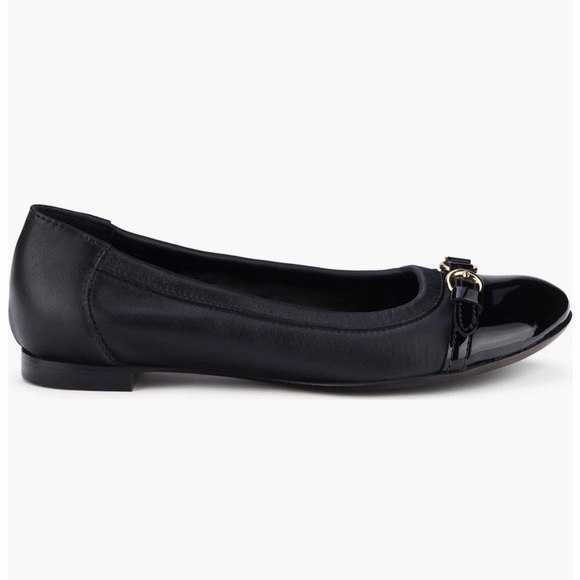 New AGL Monika Leather Ballet Flats Slip-on Black w/ Buckle, sz 35 EU / 5 US - Picture 3 of 12